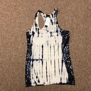 Blue tie dye tank top